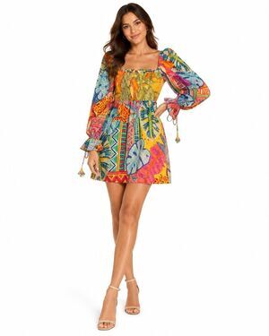 Farm Rio Tapestry Smocked Mini Dress Size Large